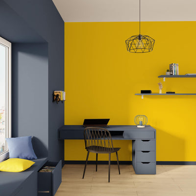 4MURS Papier peint intissé Opal Jaune citron Lisse