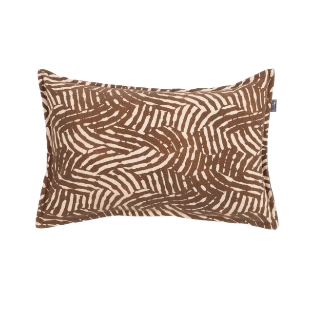 Coussin LIZIA coloris Beige, marron 35 x 55 cm