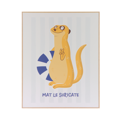 4MURS Tableau Mat le suricate Jaune / bleu
