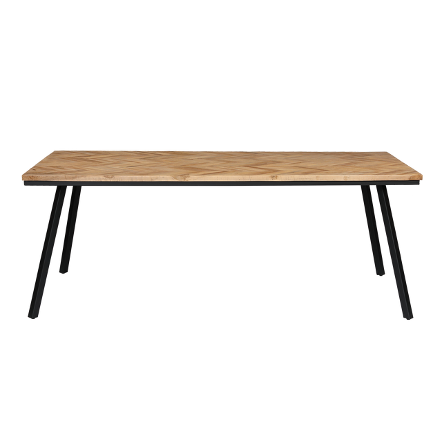 Table de salle à manger FARROW Teck naturel 90 x 180 cm