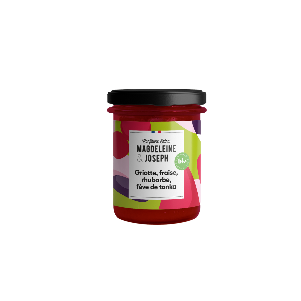MAGDELEINE ET JOSEPH Confiture Griotte, fraise, rhubarbe, féve de tonka 240G