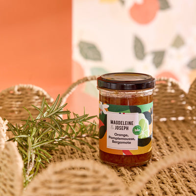 MAGDELEINE ET JOSEPH Confiture Orange, pamplemousse,bergamote 240G