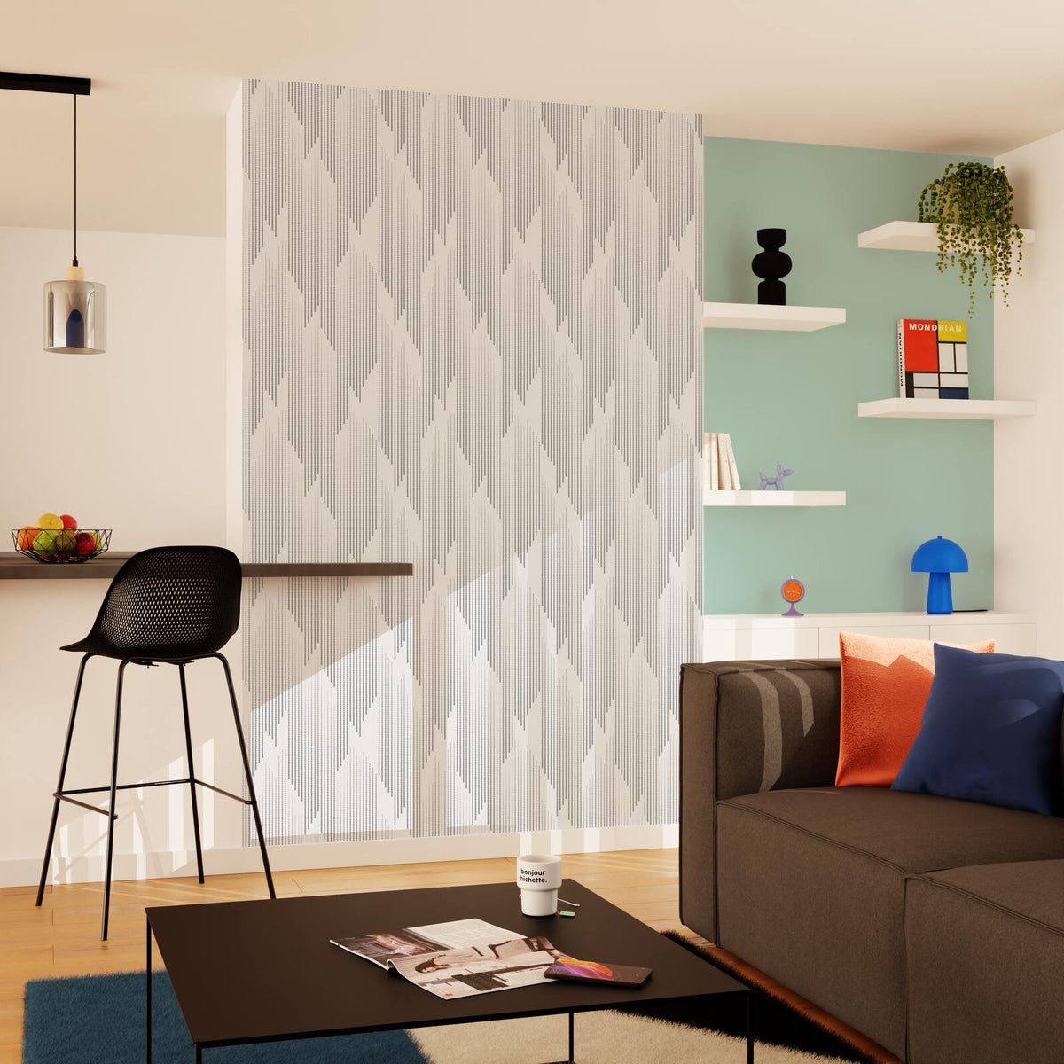 4MURS Papier peint intissé Zack Blanc et noir