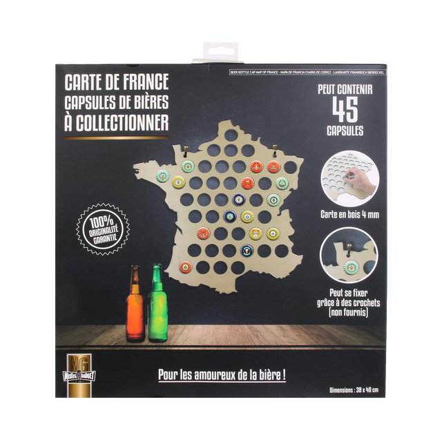 Déco murale MAP BIERE coloris bois
