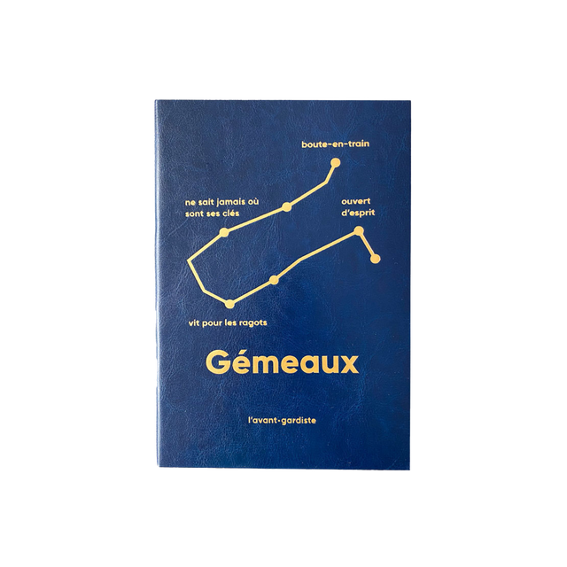 L'AVANT GARDISTE Carnet ASTRO GÉMEAUX coloris bleu