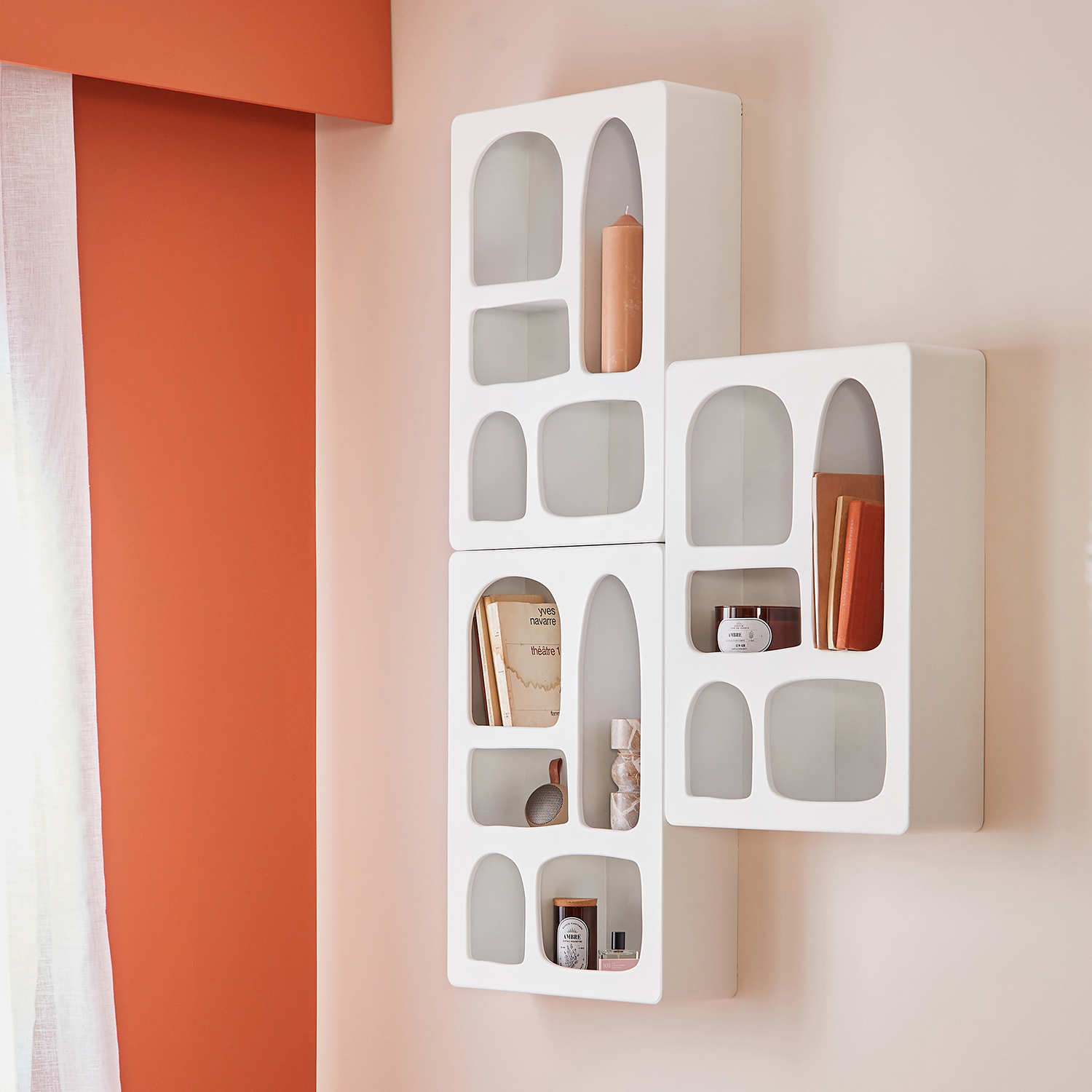 Etagère murale en bois Enola Blanc