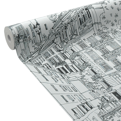 Papier peint intissé Montmartre Noir et blanc