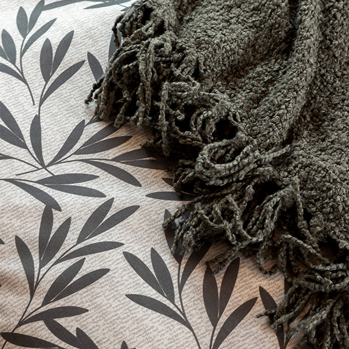 4MURS Plaid franges Tulu Vert végétal