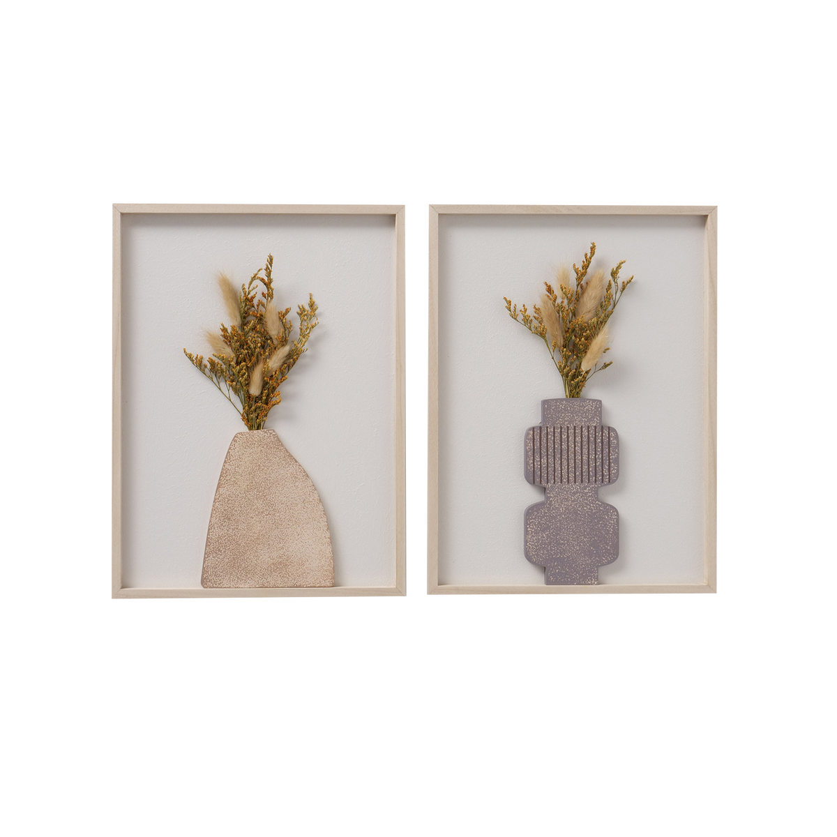 Décoration murale en bois Akala Bois / rose / mauve