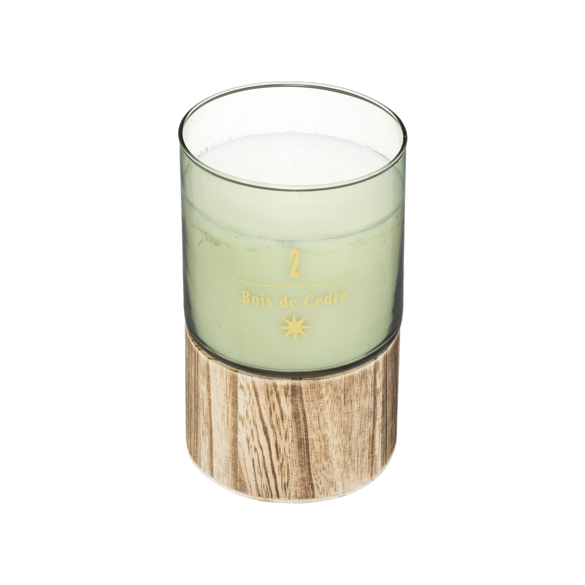 Bougie parfumée Bois soul Vert/beige Bois de cedre 360G