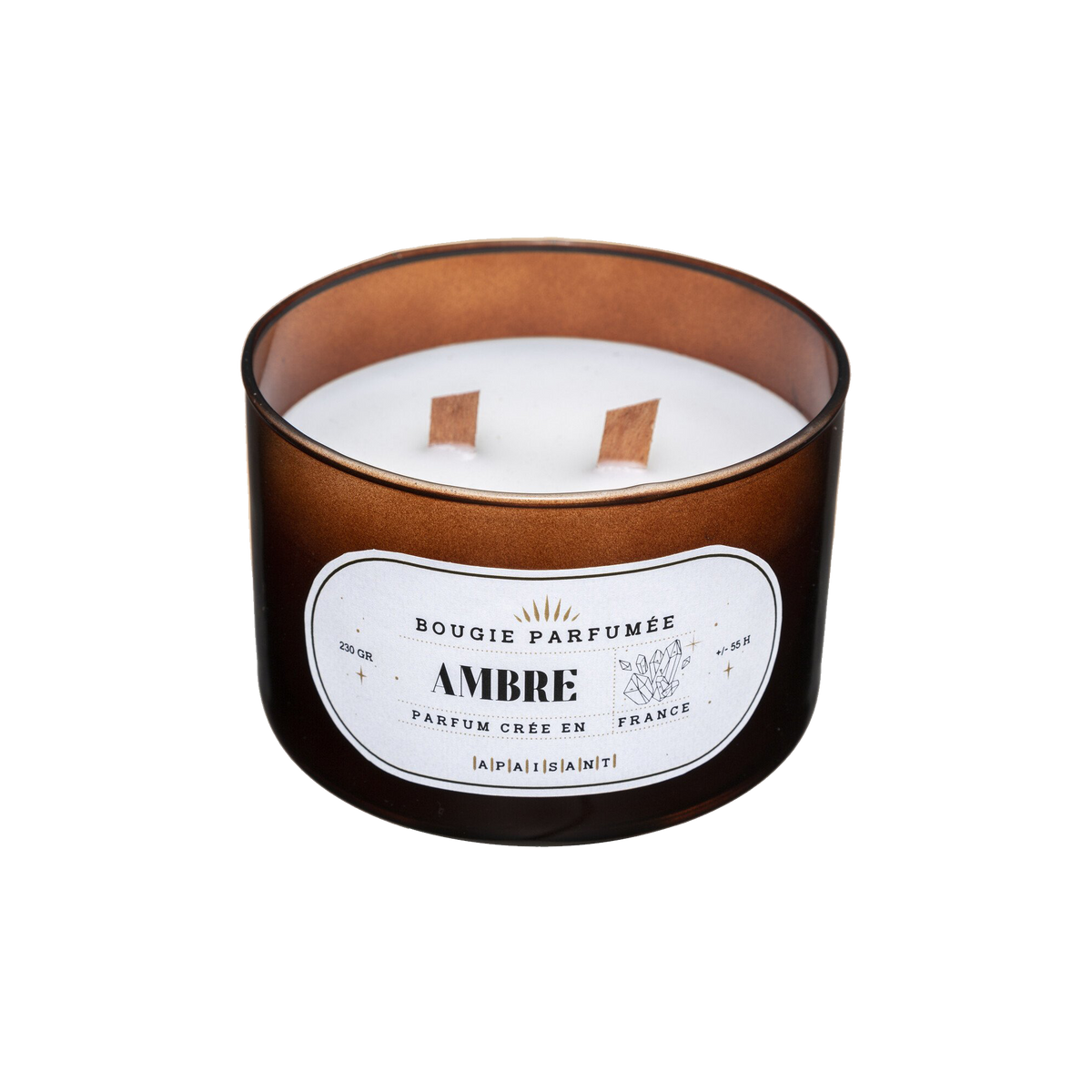Bougie parfumée Sélini Brun Ambre 230G