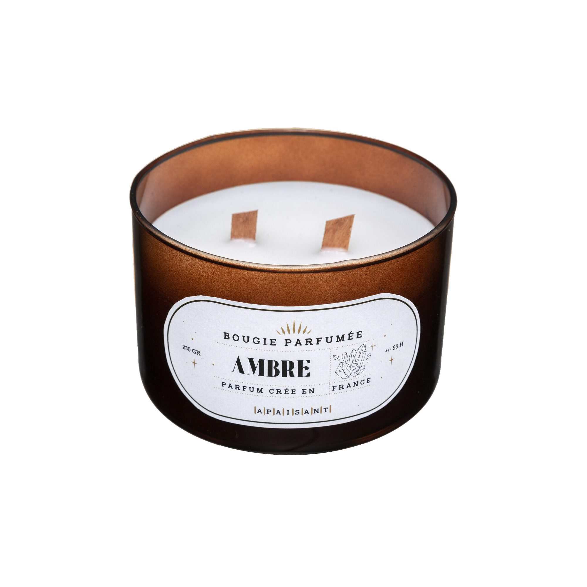Bougie parfumée Sélini Brun Ambre 230G