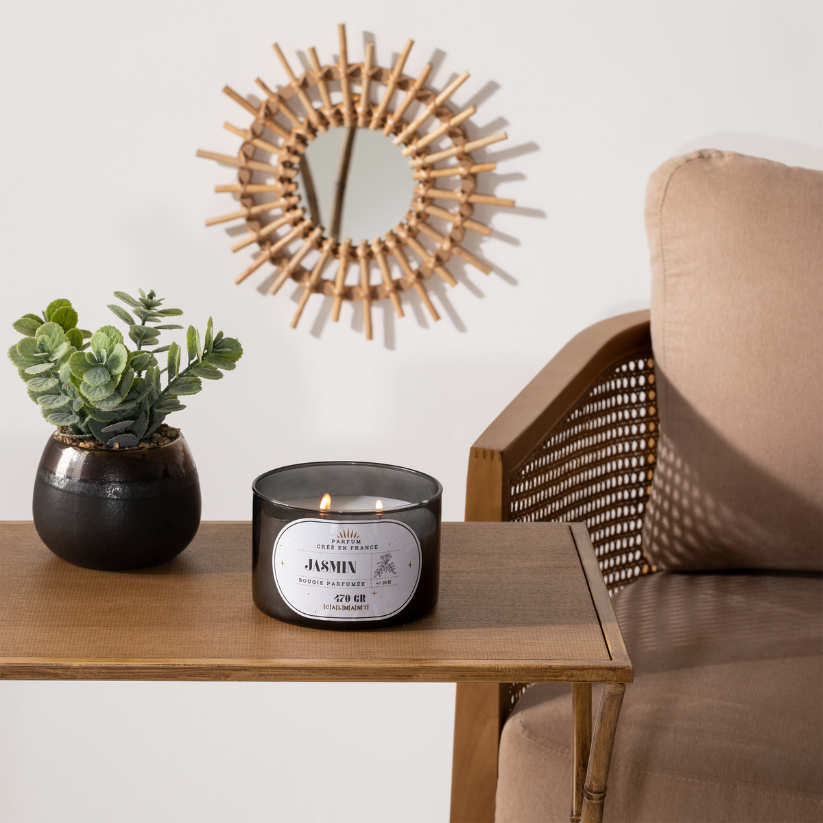 Bougie parfumée Sélini Noir Jasmin 230G