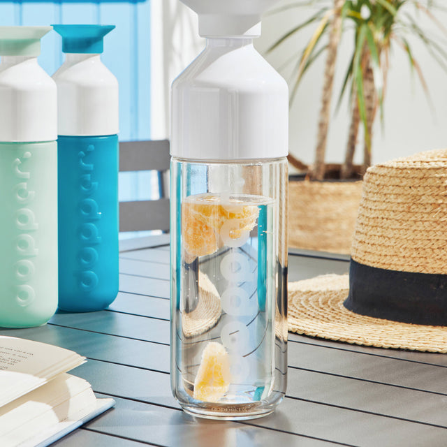 Dopper Gourde INSULATED VERRE coloris Blanc/Transparent