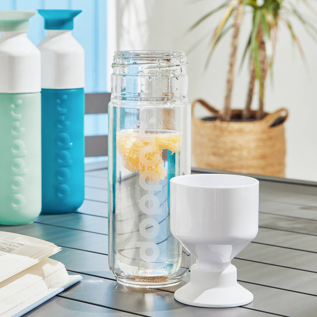 Dopper Gourde INSULATED VERRE coloris Blanc/Transparent