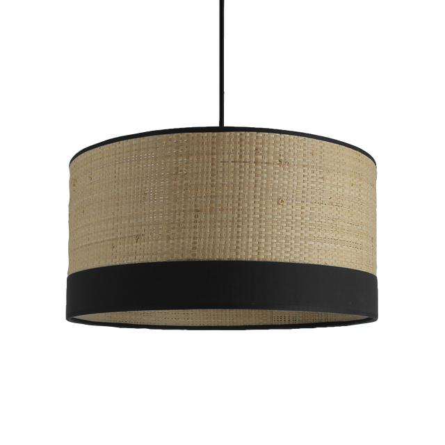 Metropolight Suspension RIO coloris noir er rafia 19 x 38 cm