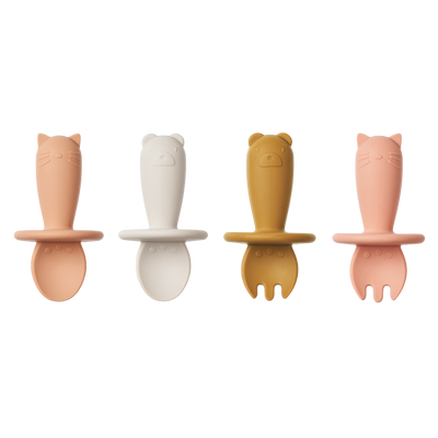 LIEWOOD Coffret couverts bébé Animaux Rose/blanc/jaune