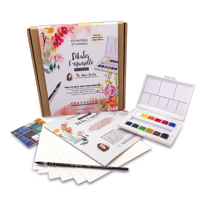 SENNELIER Kit La petite aquarelle fleuri Rose