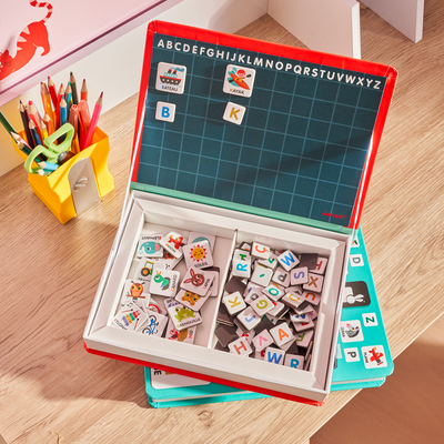 JANOD Jeu éducatif Magneti'book alphabet francais Rouge