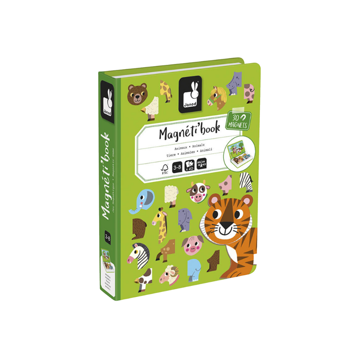 JANOD Jeu éducatif Magneti'book animaux Vert