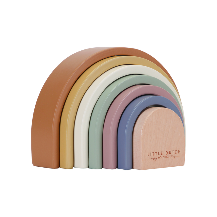 LITTLE DUTCH Jeu d'éveil Arc-en-ciel à empiler Multicolore