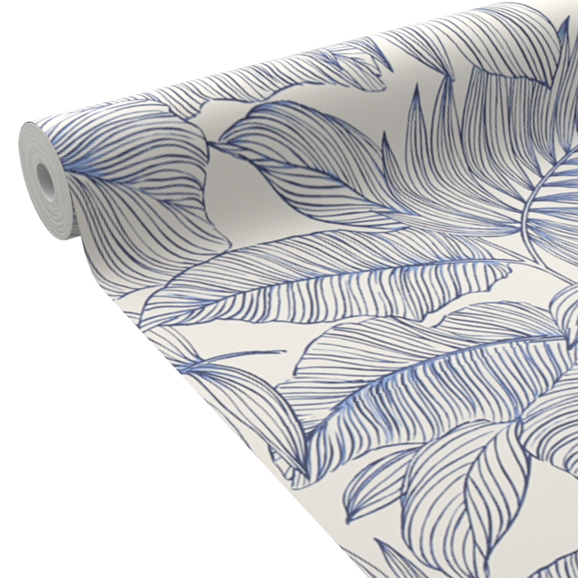 Papier peint intissé MANAHIVA coloris bleu électrique