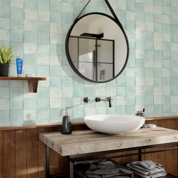 Papier peint intissé Carsten Bleu aqua