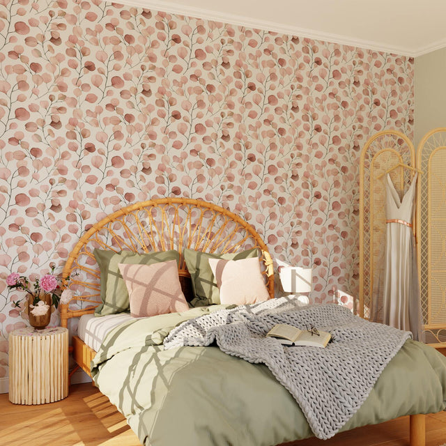 Papier peint intissé ADELIE coloris rose poudré