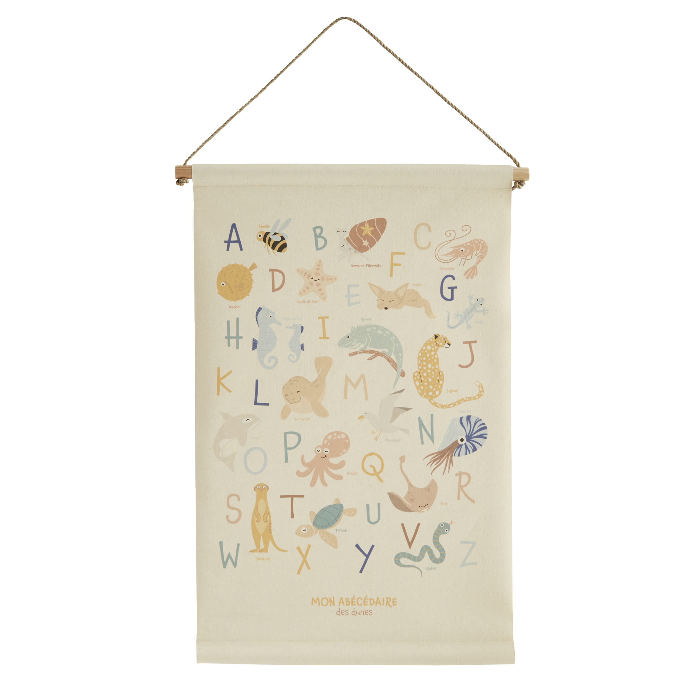 4MURS Kakémono déco Abécédaire des dunes Multicolore