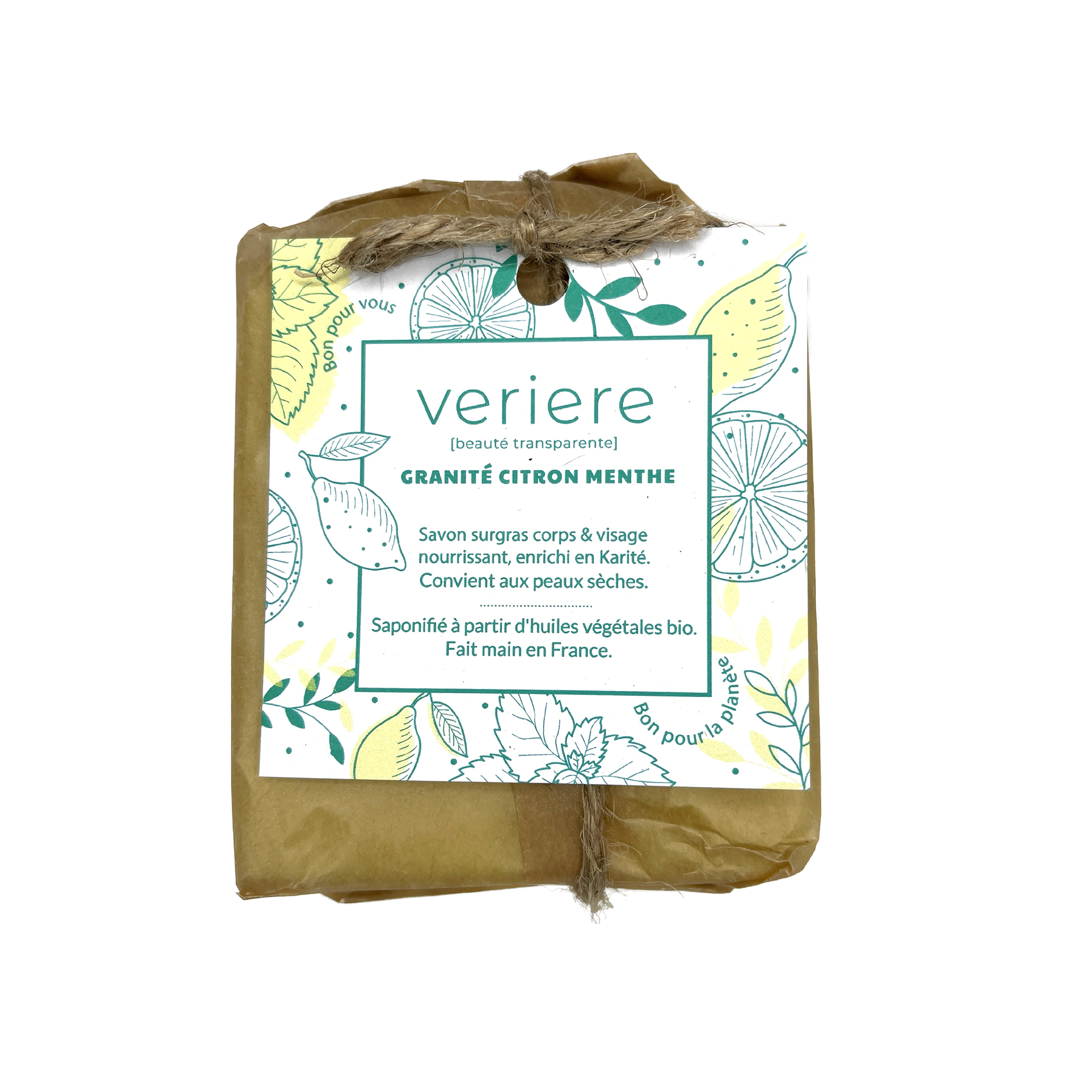 VERIERE Savon Granité citron menthe Blanc Citron, menthe 100G