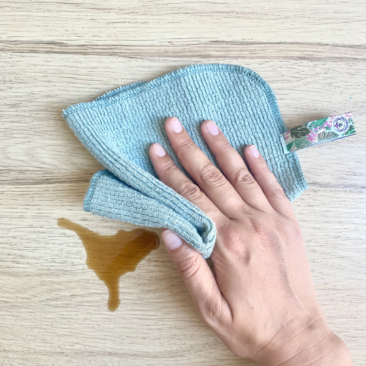 ANOTHERWAY Set ménage Chiffonnettes Corail et bleu