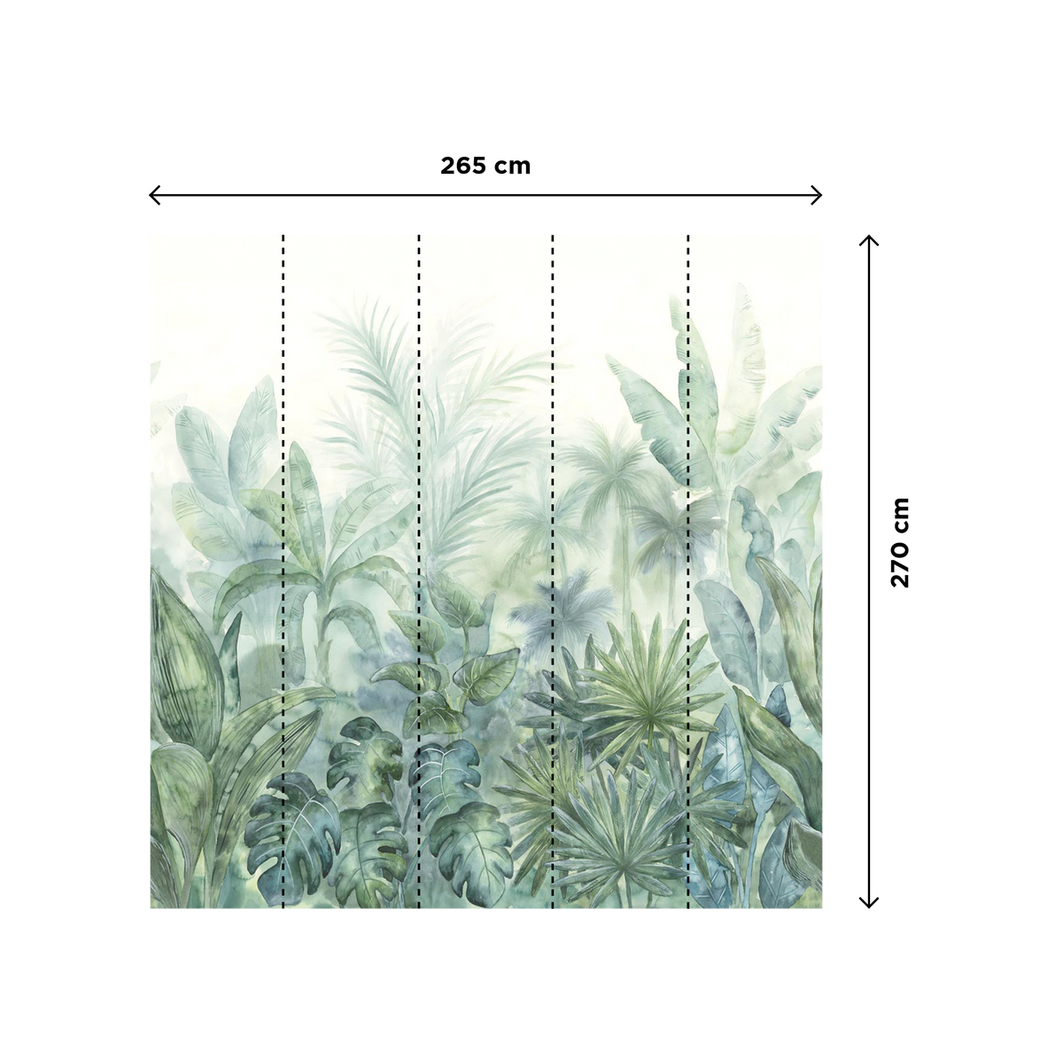 Papier peint panoramique XL Trinidad Vert de gris Satiné