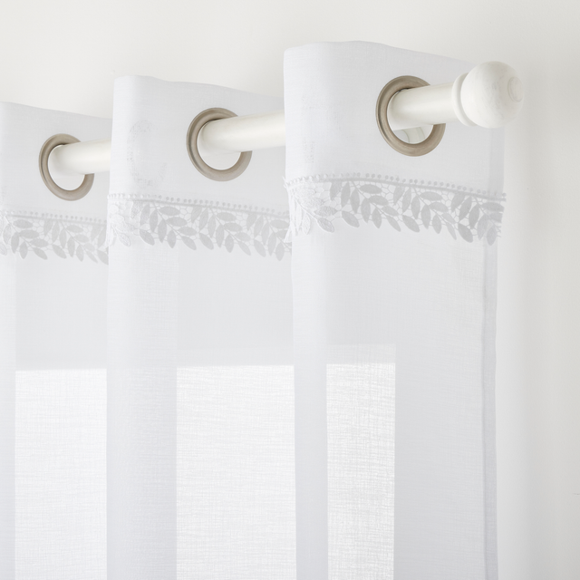 Voilage CYBELE coloris blanc 140 x 240 cm