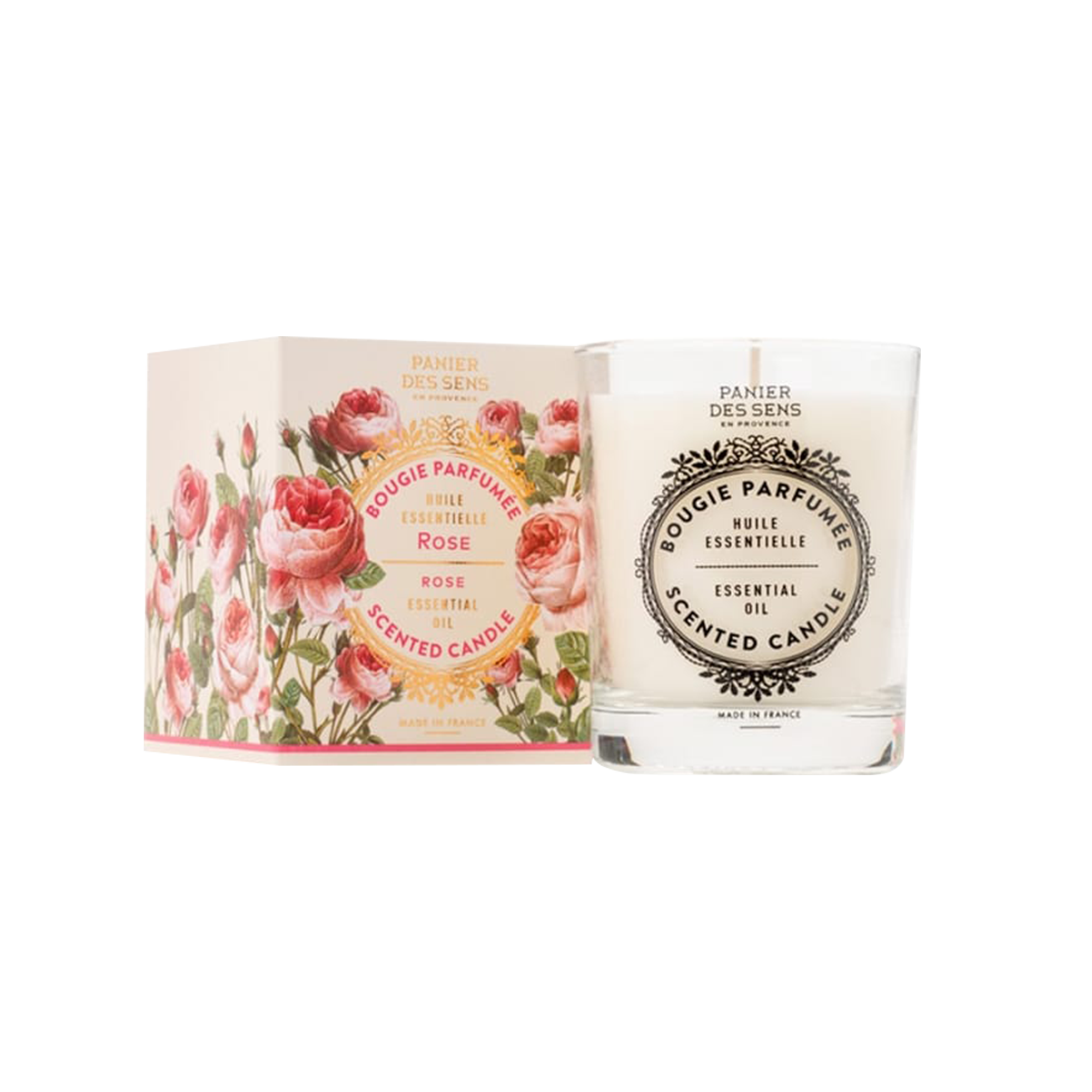 PANIER DES SENS Bougie parfumée Rose Blanc 180G