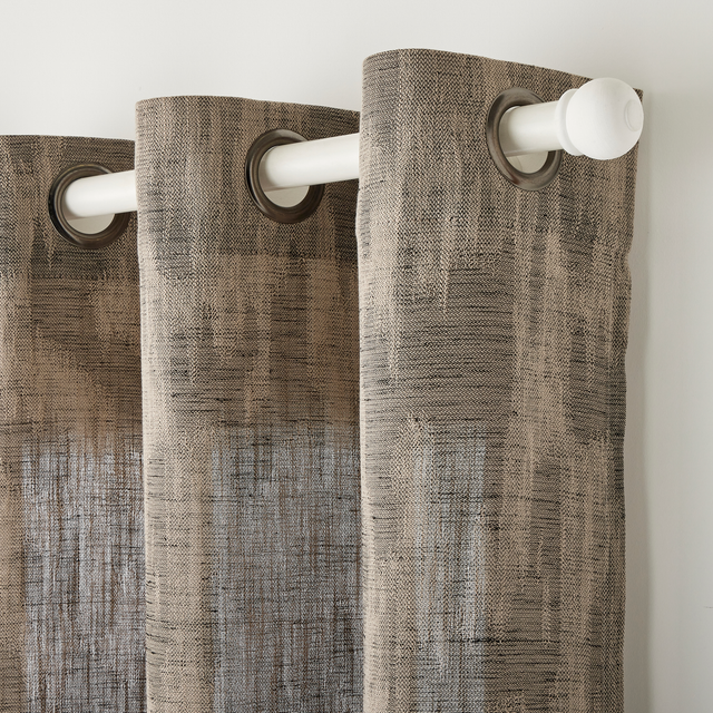 Rideau ERWANN coloris camel chiné noir 140 x 260 cm