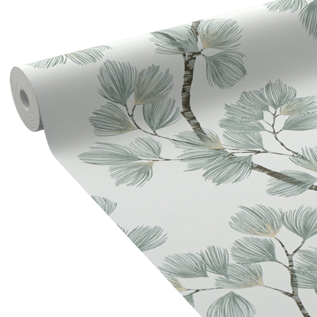 Papier peint intissé ALBIZIA coloris vert de gris