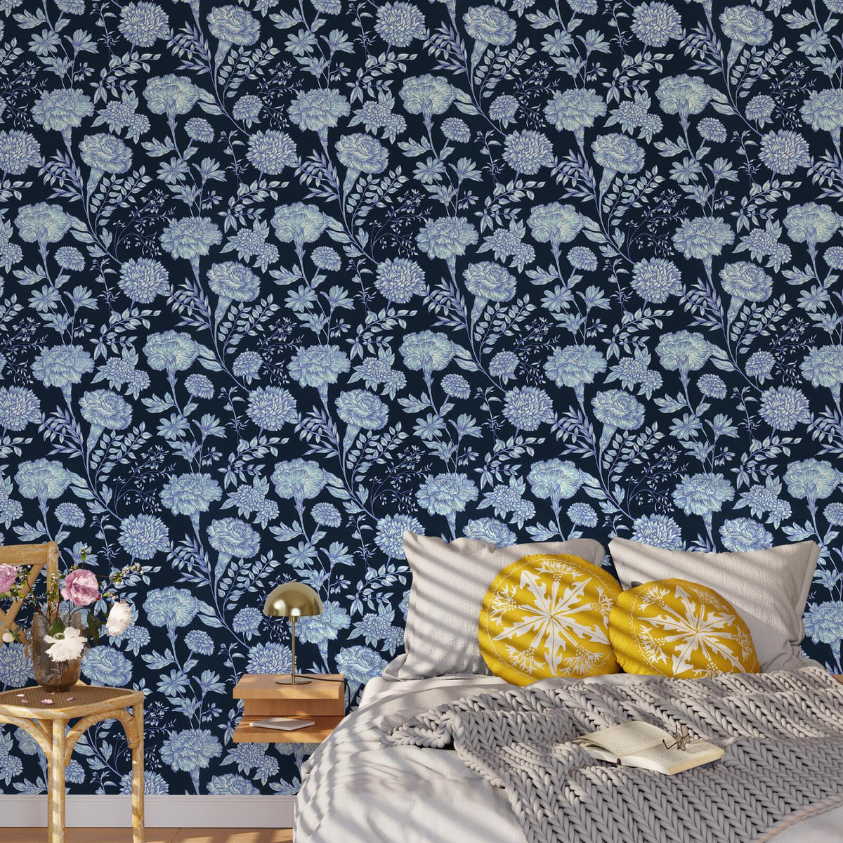 Papier peint intissé Isleen Bleu nuit