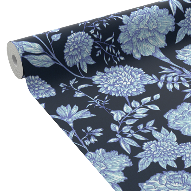 Papier peint intissé ISLEEN coloris bleu nuit