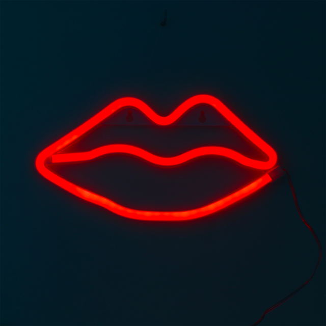 Néon BISOUS coloris rouge