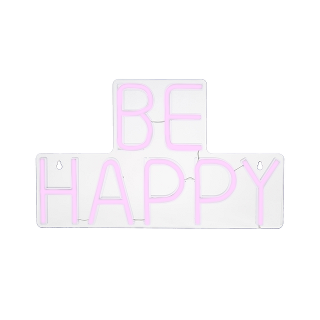 Néon BE HAPPY coloris rose