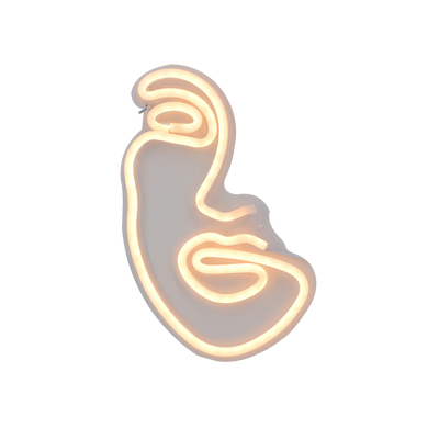 Néon Visage Blanc chaud