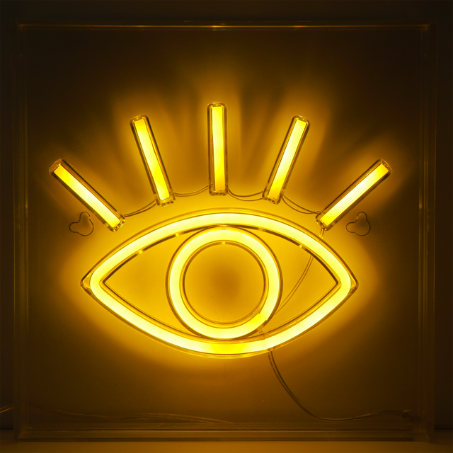 Néon OEIL coloris jaune