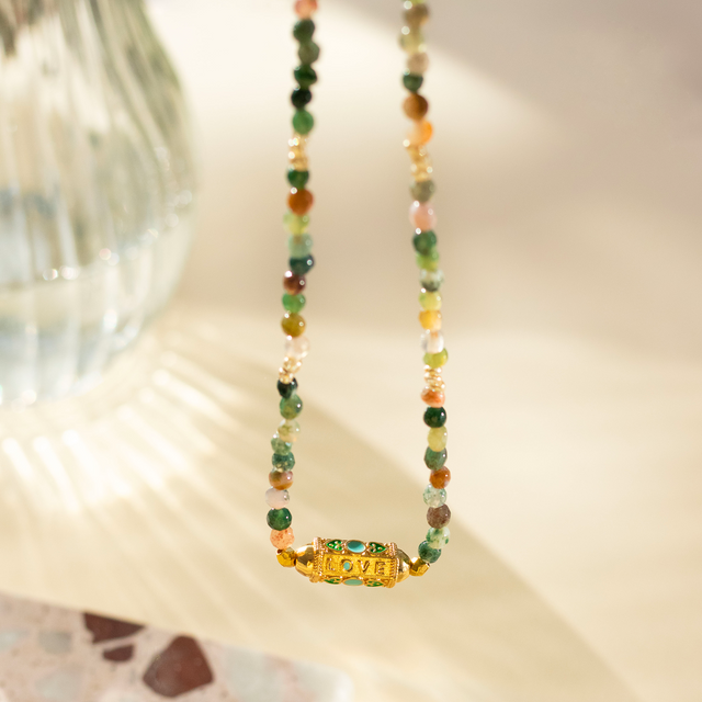 La Petite Epicerie Kit création MON COLLIER EN PIERRES NATURELLES D'AGATE INDIENNE