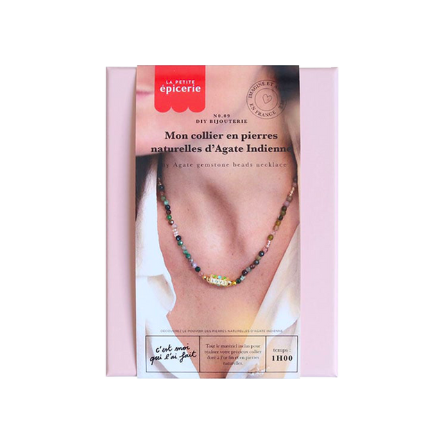La Petite Epicerie Kit création MON COLLIER EN PIERRES NATURELLES D'AGATE INDIENNE