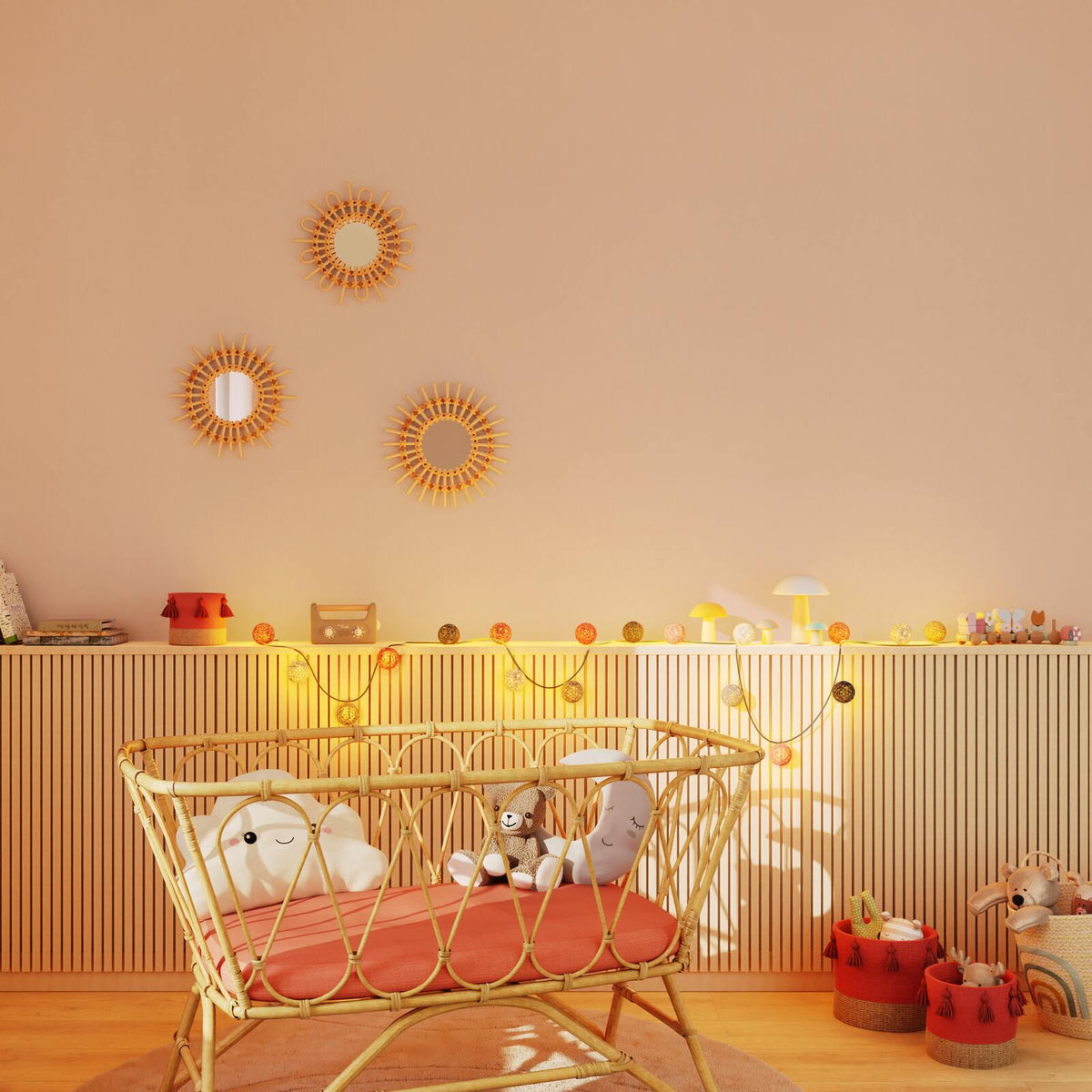 Papier peint intissé Bambino Beige orangé Lisse