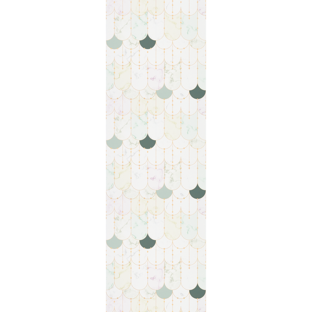 4MURS Papier peint intissé REBECCA coloris Blanc et vert