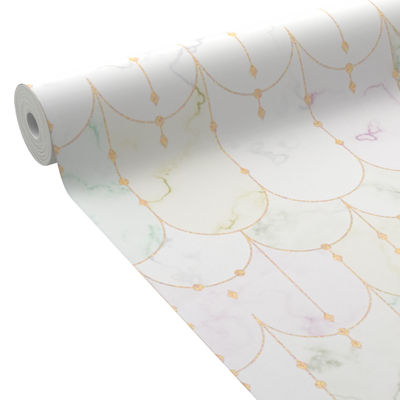 4MURS Papier peint intissé Rebecca Blanc et vert