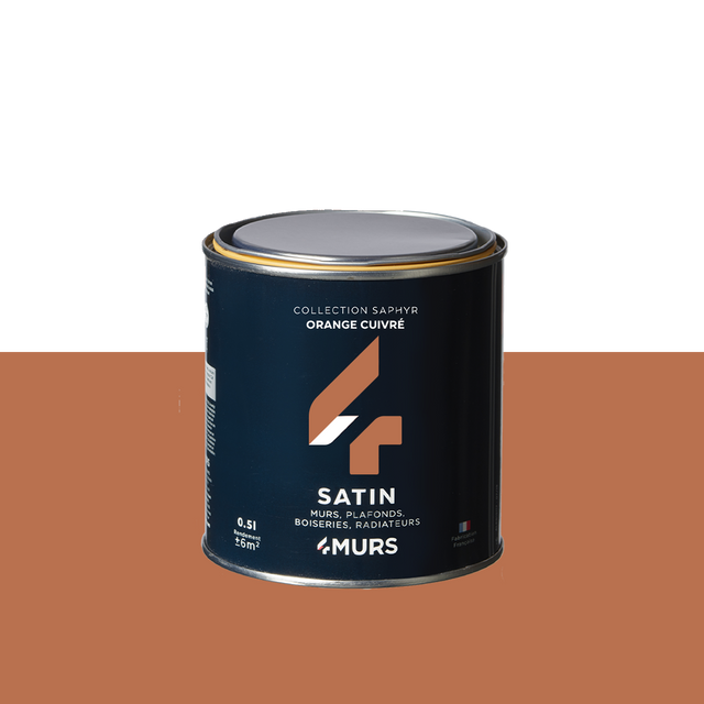 Saphyr Peinture Peinture orange cuivré Satiné 0,5 L