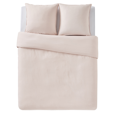 Parure de lit lin et coton lavé Macha Bois de rose