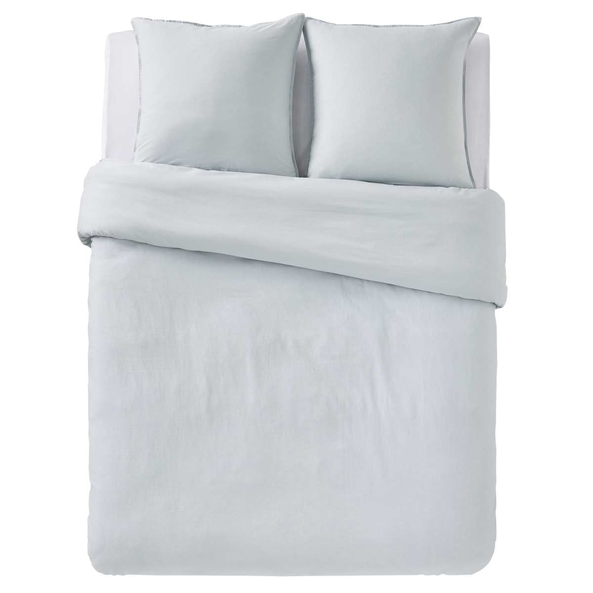 Parure de lit lin et coton lavé Macha Gris horizon